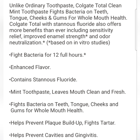 🔮3/$15 Colgate Total Toothpaste Clean Mint - Picture 7 of 8